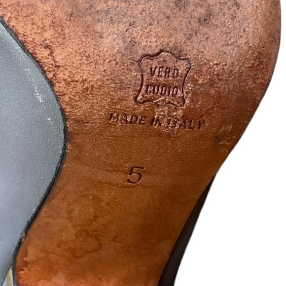 Biondini Vintage Gray Leather Heeled Size 5 Boot - Picture 8 of 12